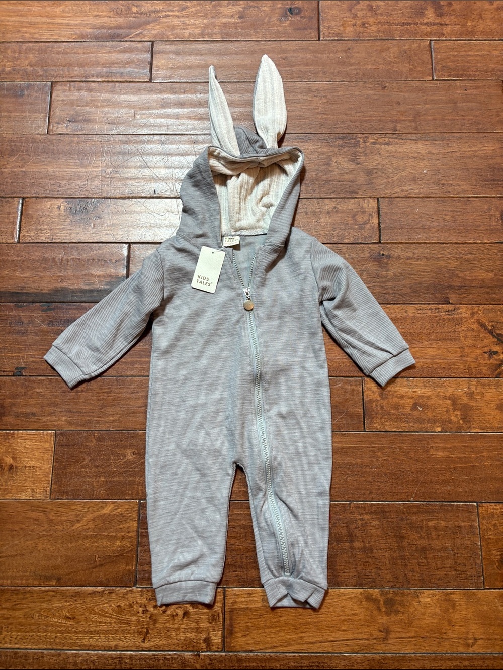 NWT Kids Tales Grey bunny onesie sz 80